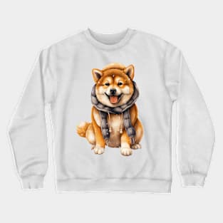 Winter Akita Dog Crewneck Sweatshirt